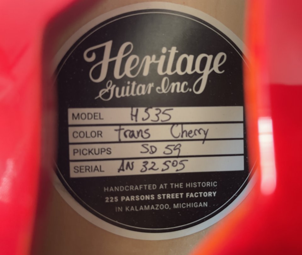 Heritage H-535 Standard (Kalamazoo, USA) + B&B Pickups Original 57 de segunda mano · Foto 8 de 8 · Sevilla · 2500 €