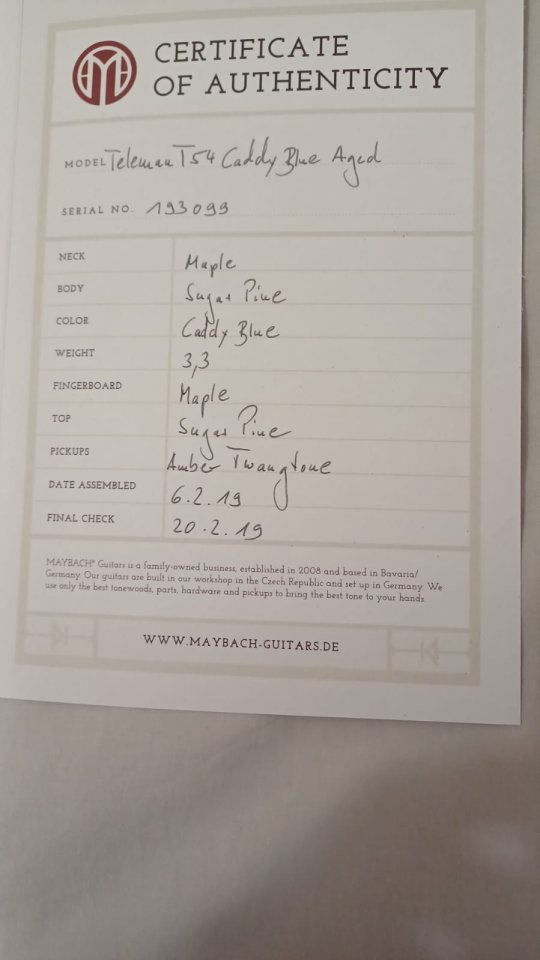Guitarra Electrica Mayback Teleman T54 Caddy Blue Aged de segunda mano · Foto 2 de 8 · Madrid · 1200 €