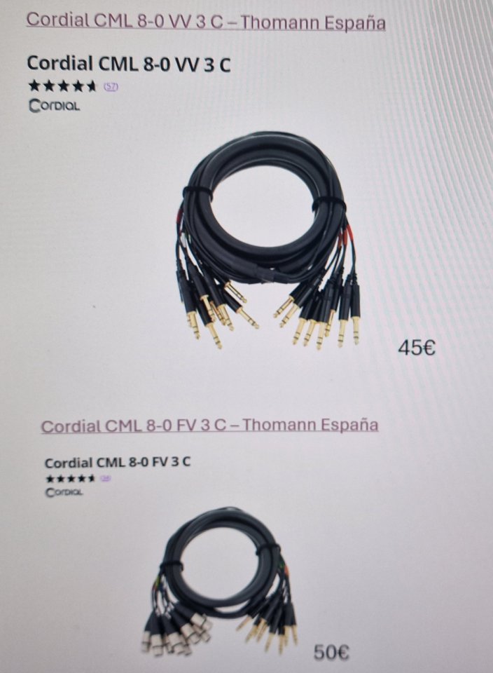 Cables Audio y Mangueras PARA ESTUDIO - VARIOS MODELOS de segunda mano · Foto 5 de 6 · Las Palmas · 1 €