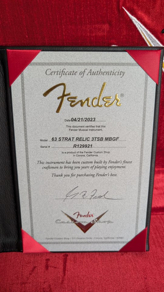 Fender Custom Shop Masterbuilt 1963 Stratocaster – Greg Fessler