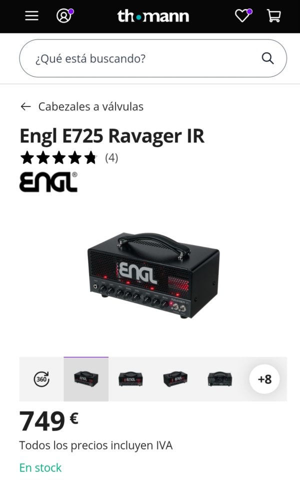 ENGL E725 RAVAGER IR de segunda mano · Foto 9 de 10 · Valencia · 625 €