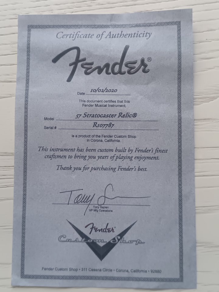 Pickguard Fender Stratocaster 50' CS completo bobinado a mano