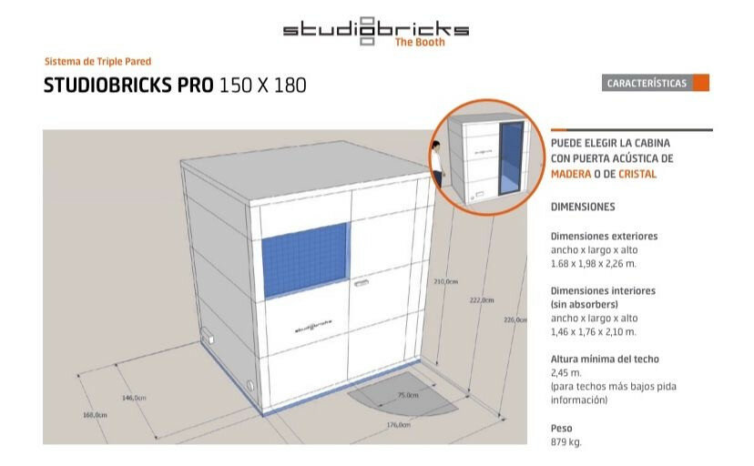 Cabina Studiobricks Pro 150x180