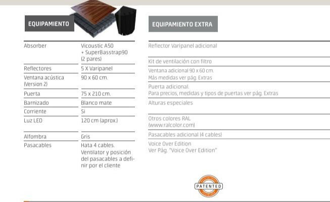Cabina Studiobricks Pro 150x180 de segunda mano · Foto 2 de 6 · Madrid · 9300 €