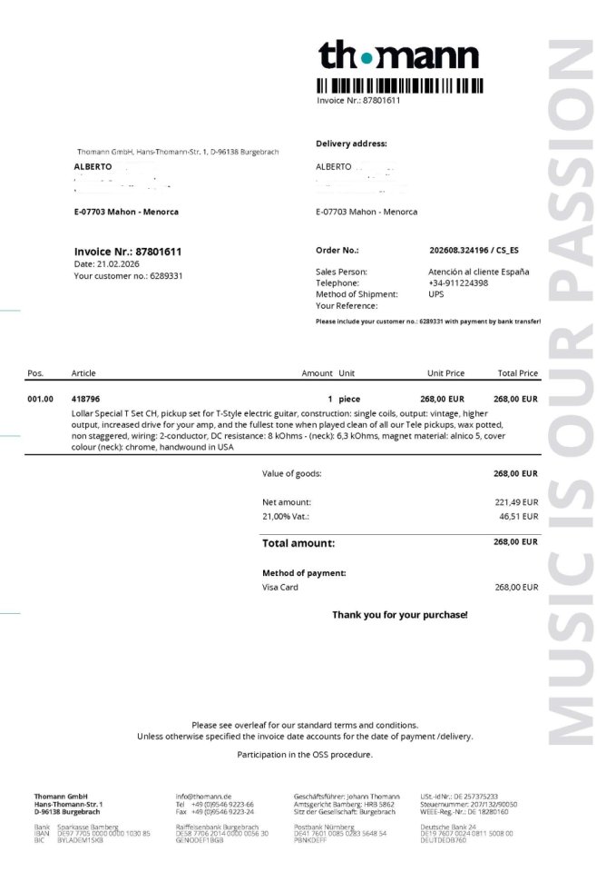 Vendo TELCASTER THINLINE del 92