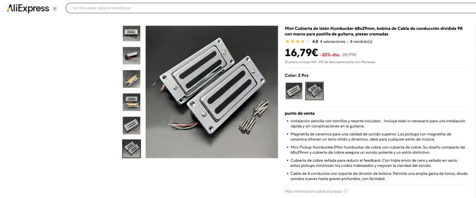 Harley Benton RB-600BK modificada (estilo Rickenbacker)