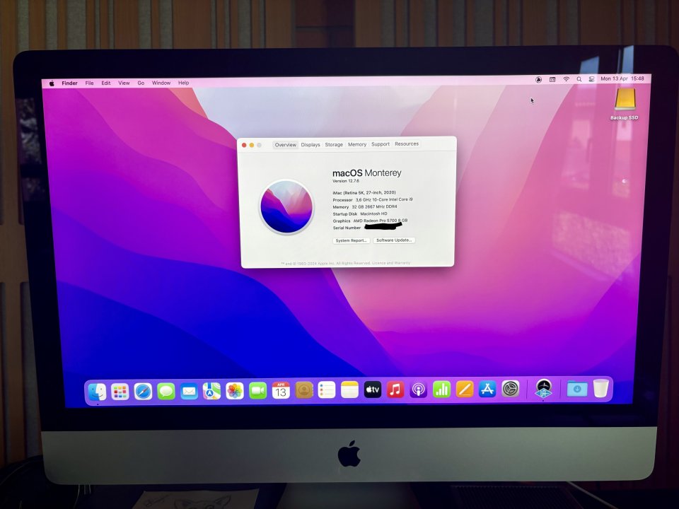 iMac 5K 3.6ghz 10 Core i9 32GB RAM 512 SSD (2021)