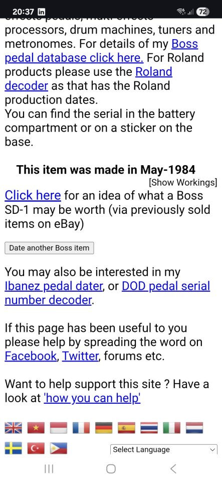 Boss Sd-1 1984 JAPAN