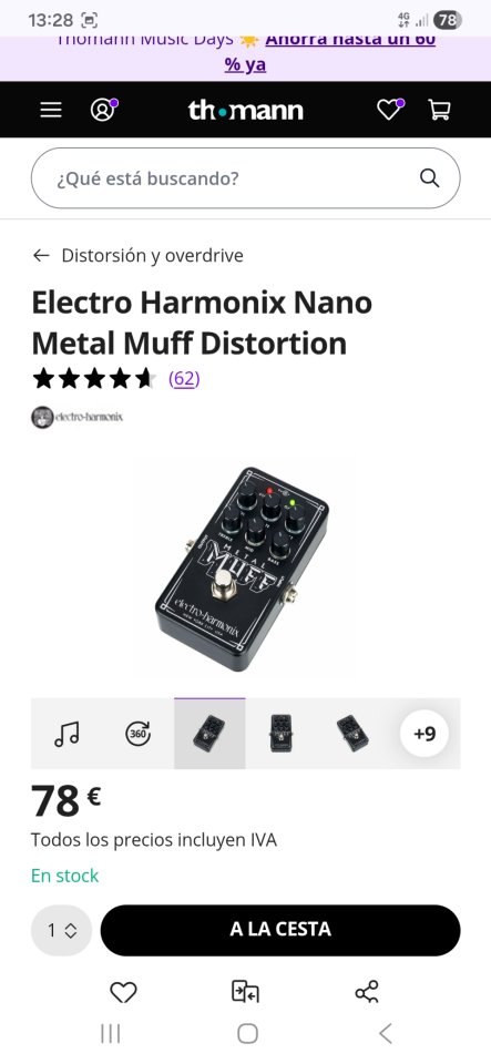 Electro Harmonix Nano Metal Muff de segunda mano · Foto 8 de 9 · Valencia · 60 €