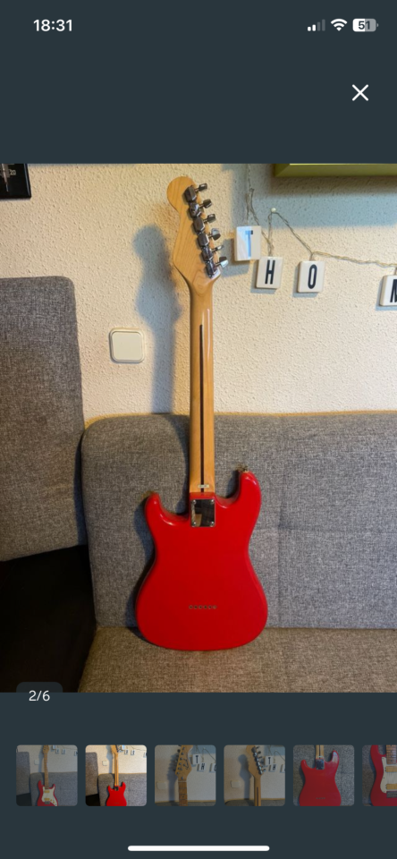 Guitarra Samick roja de segunda mano · Foto 2 de 6 · Madrid · 190 €