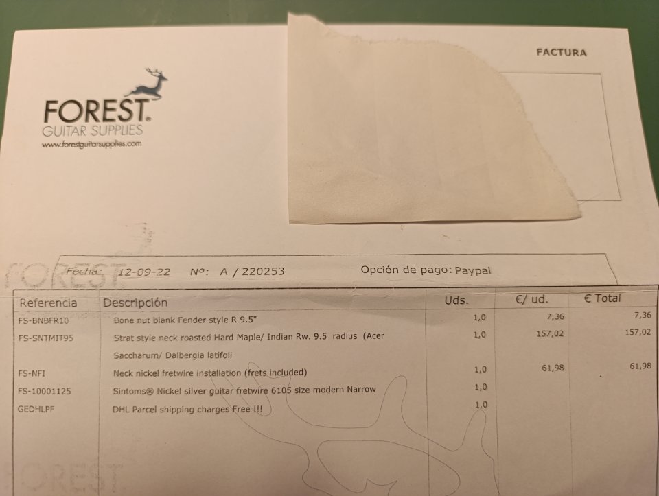 Mástil Rosewood Strat/Jazzmaster