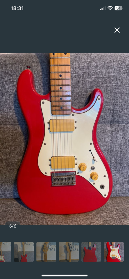 Guitarra Samick roja de segunda mano · Foto 5 de 6 · Madrid · 190 €