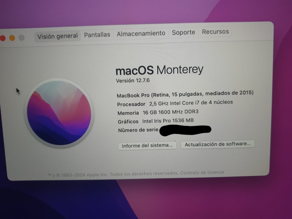 Macbook Pro 15 pulgadas de segunda mano · Foto 6 de 10 · Barcelona · 400 €