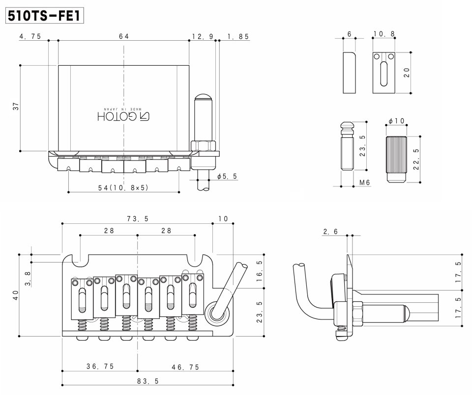 Tremolo Gotoh 510TS-FE1 - PRECINTADO DE FABRICA – Solo Venta, NO Cambios.