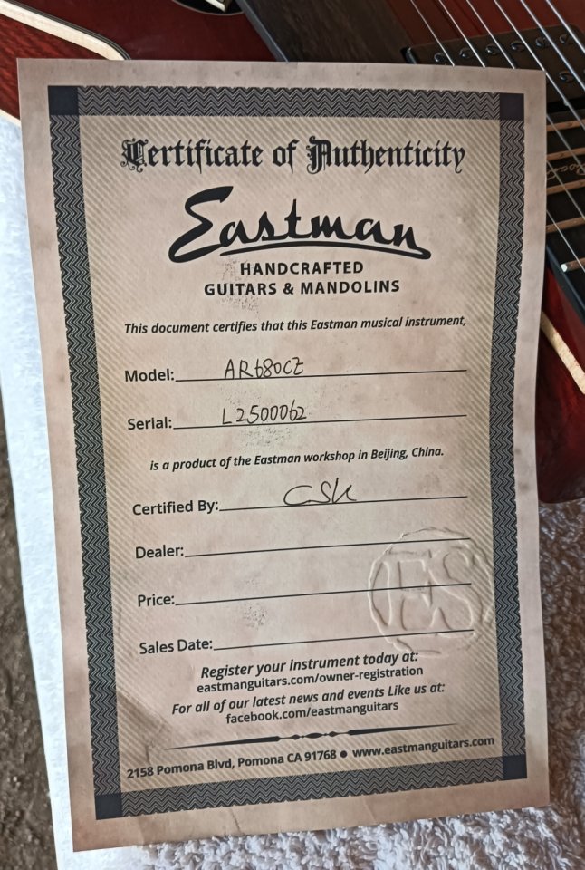 Guitarra Eastman AR 680 CE de segunda mano · Foto 8 de 8 · Toledo · 1990 €