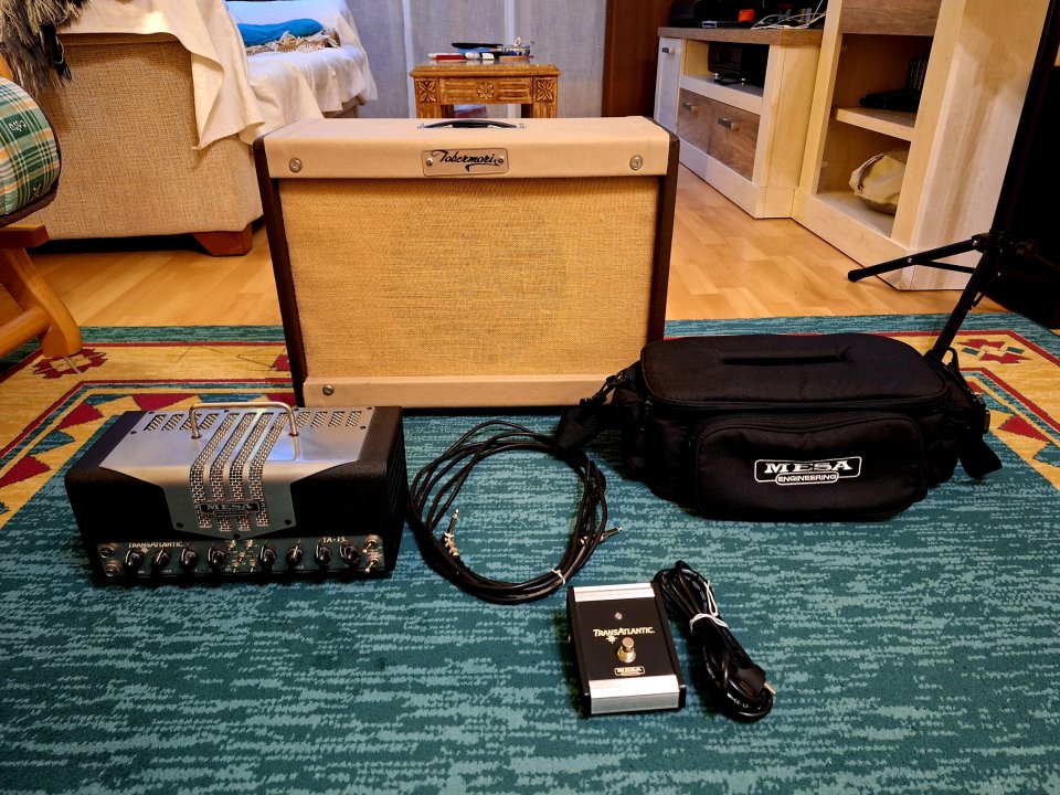 Cabezal Mesa Trasatlantic TA-15 + pantalla Tobermori Celestion Alnico Gold