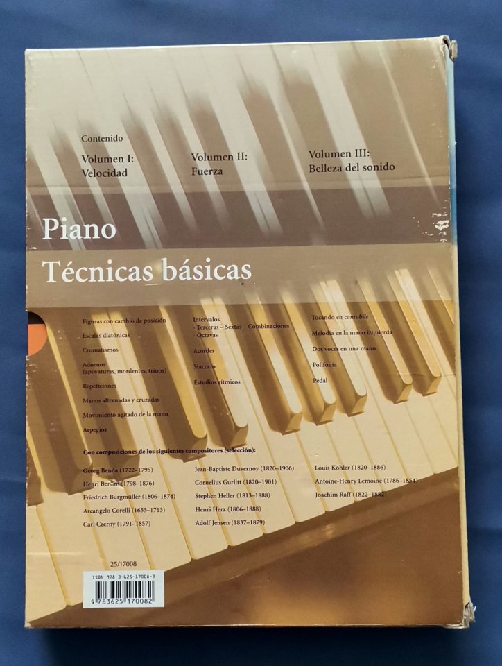 PIANO. TECNICAS BASICAS La gran colección de música. 3 LIBROS en tapa dura.