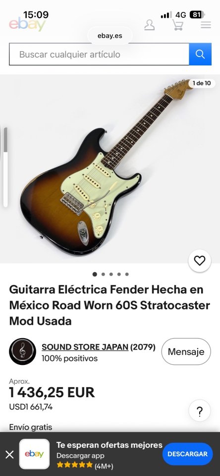 Fender stratocaster road worn 60s por strato Fender de arce de segunda mano · Foto 7 de 10 · Ourense