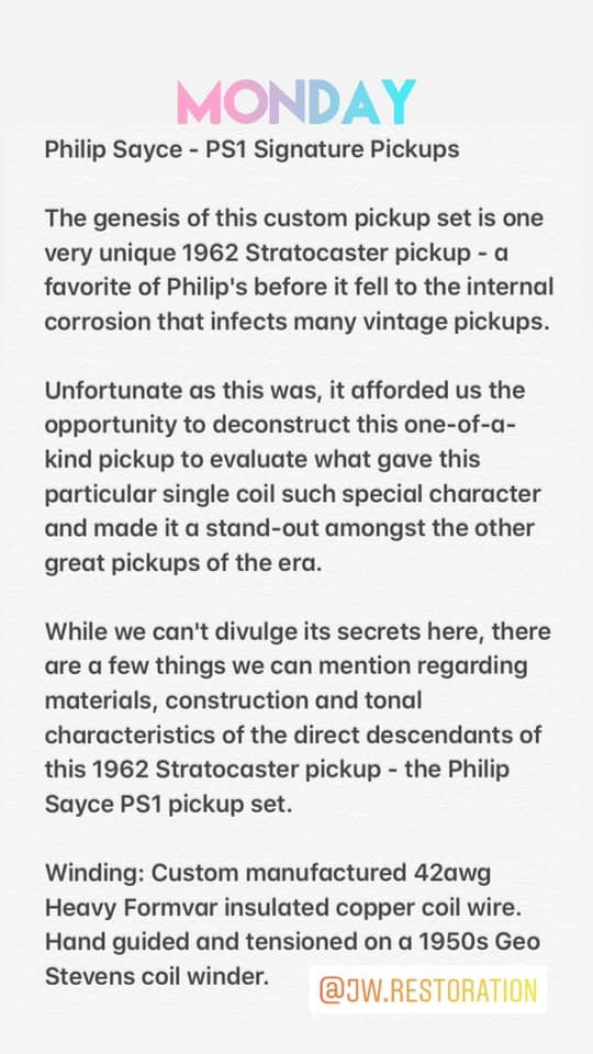 JW Restoration PS-1 Philip Sayce Edicion Limitada (Stratocaster)