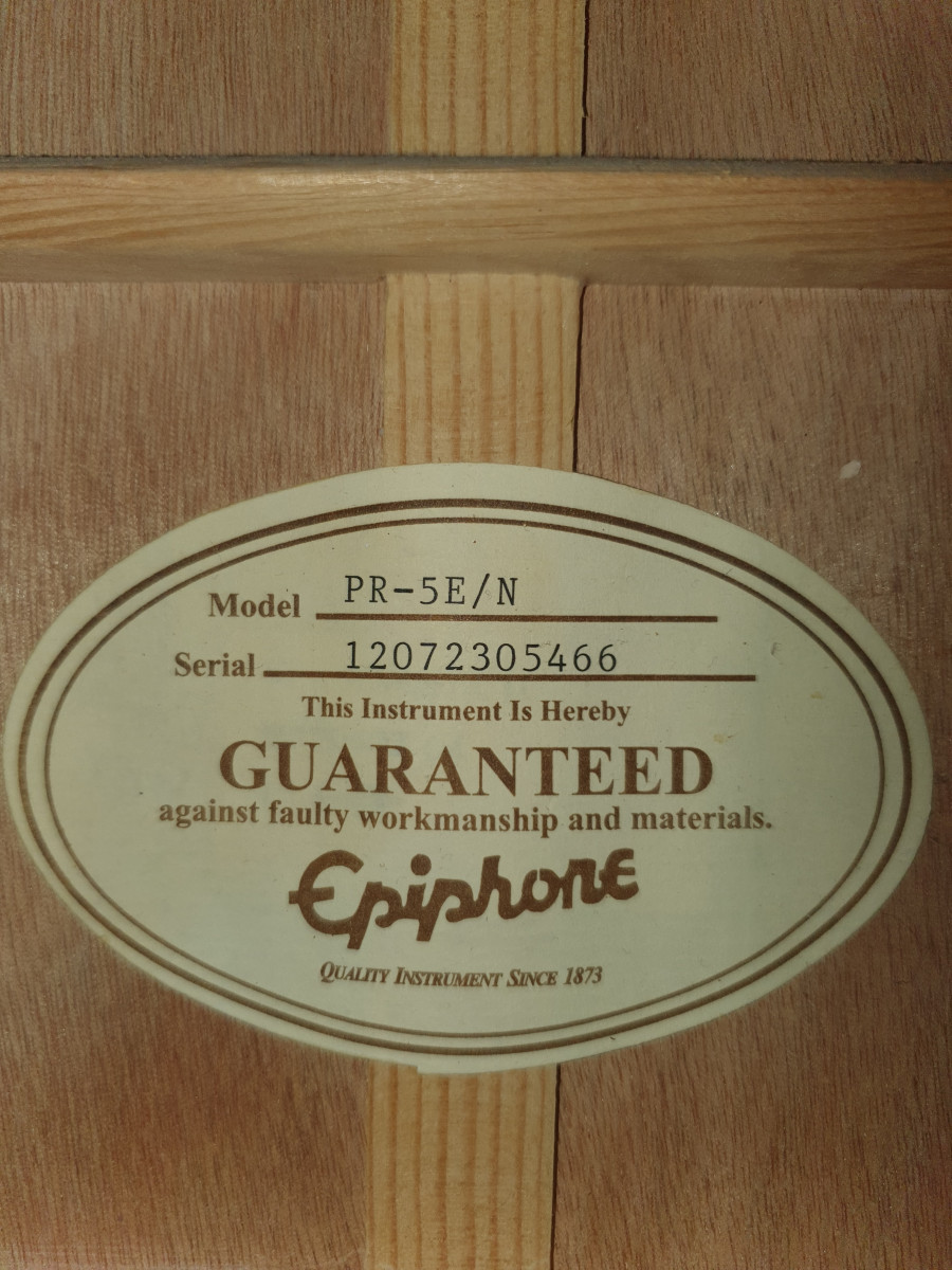Guitarra Acustica Epiphone PR-5E-Natural de segunda mano por 280 € en  Madrid | Hispasonic