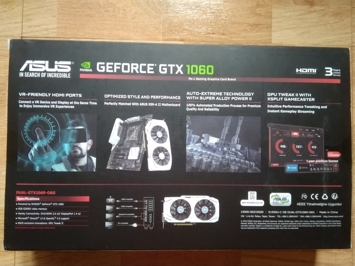 Tarjeta gráfica PC ASUS DUAL GTX 1060 6GB OC de segunda mano por 160 € en  Bizkaia | Hispasonic